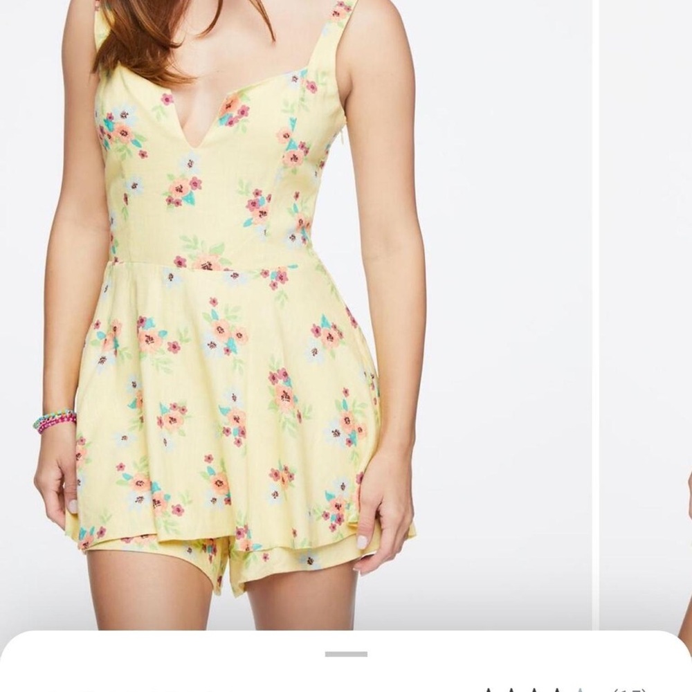 Forever 21 Yellow Floral Romper